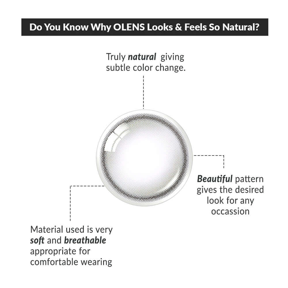 colored contact lenses OLENS Double Tint Grey ( 1 Month )