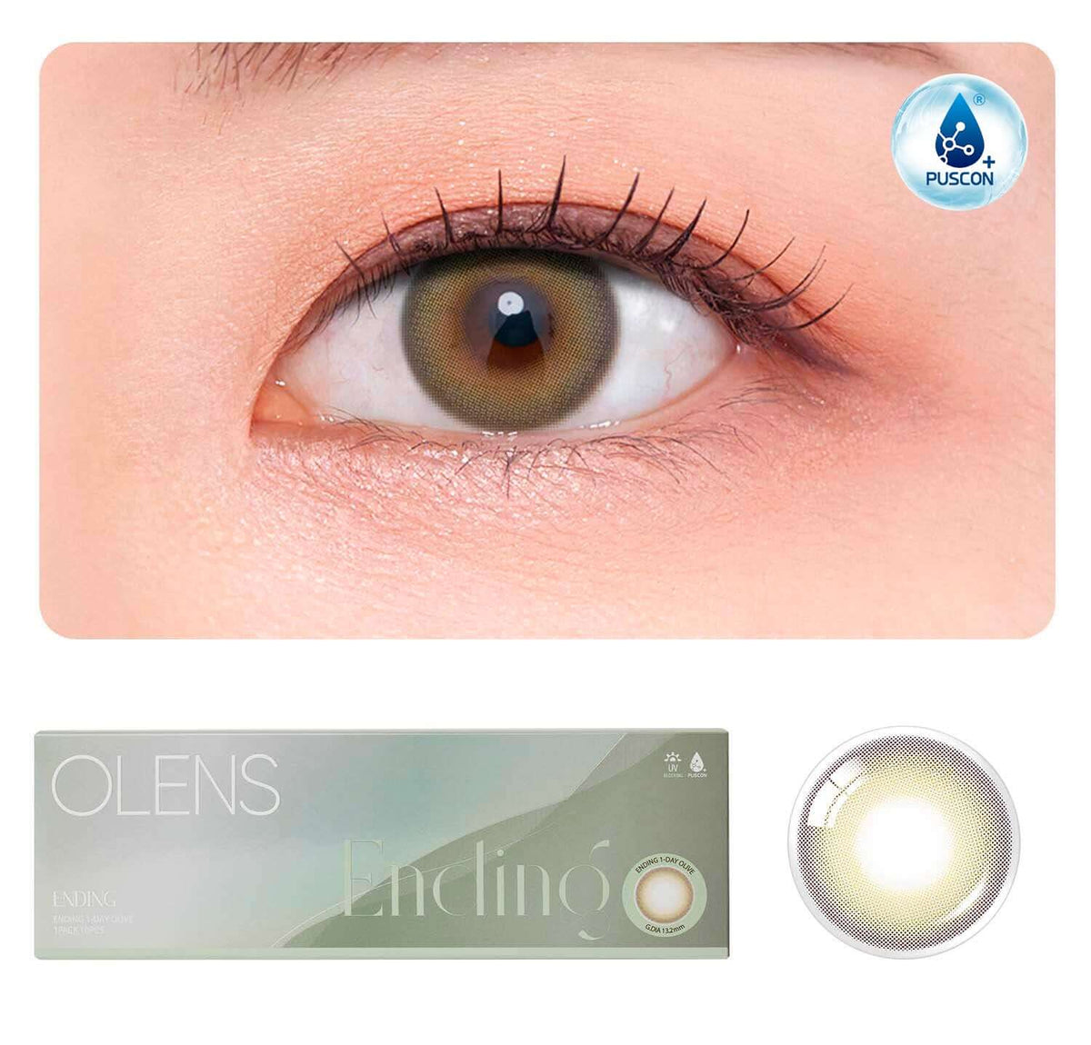 colored contact lenses OLENS Ending Olive ( 1 Day )