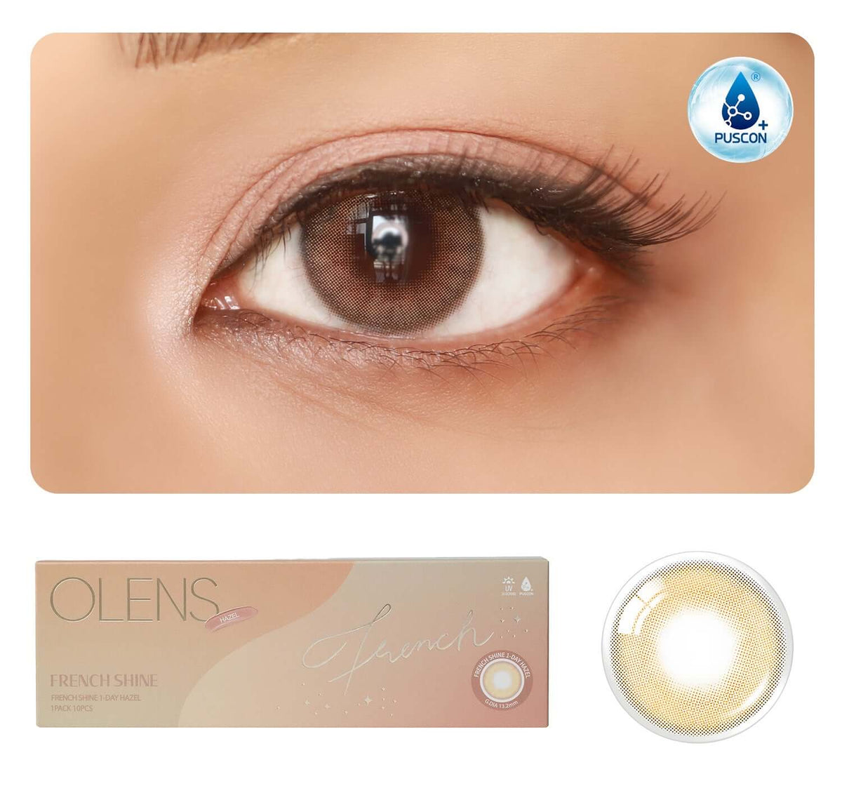colored contact lenses OLENS French Shine Hazel ( 1 Day )