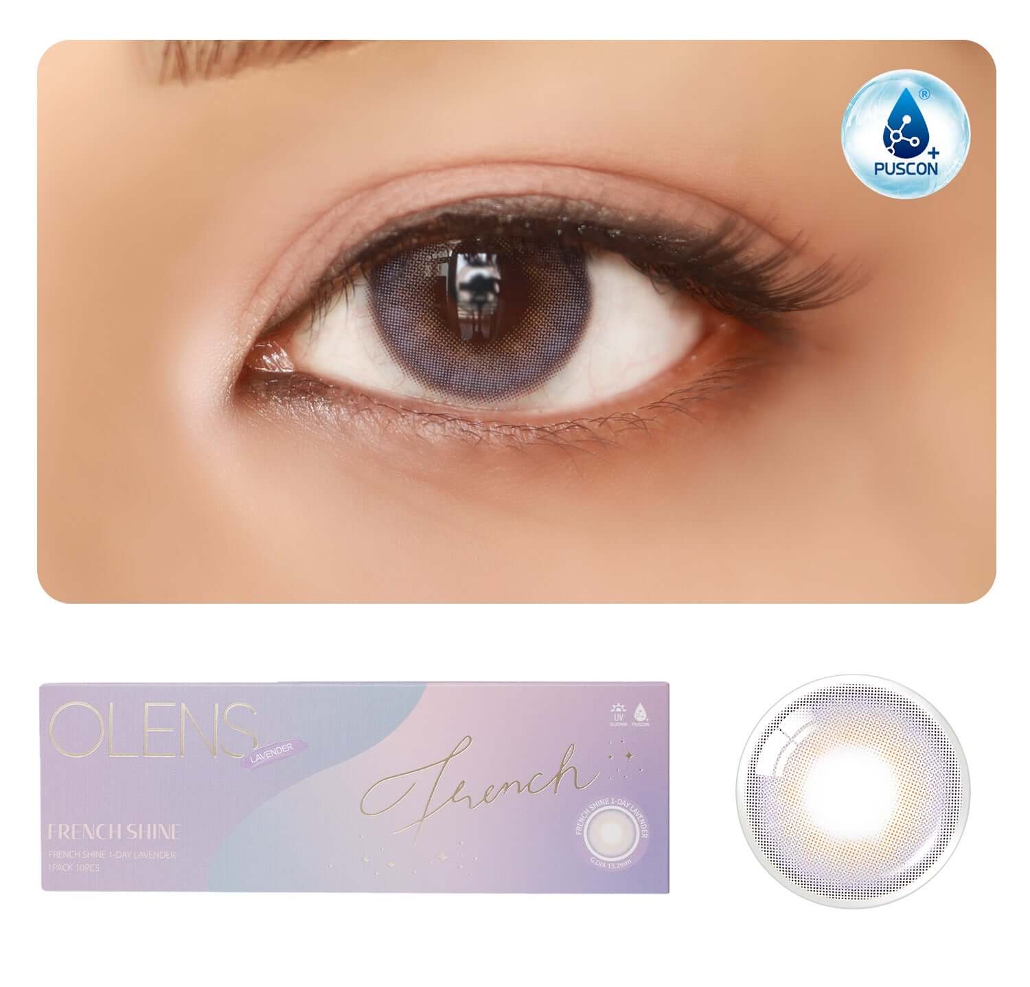 colored contact lenses OLENS French Shine Lavender ( 1 Day )
