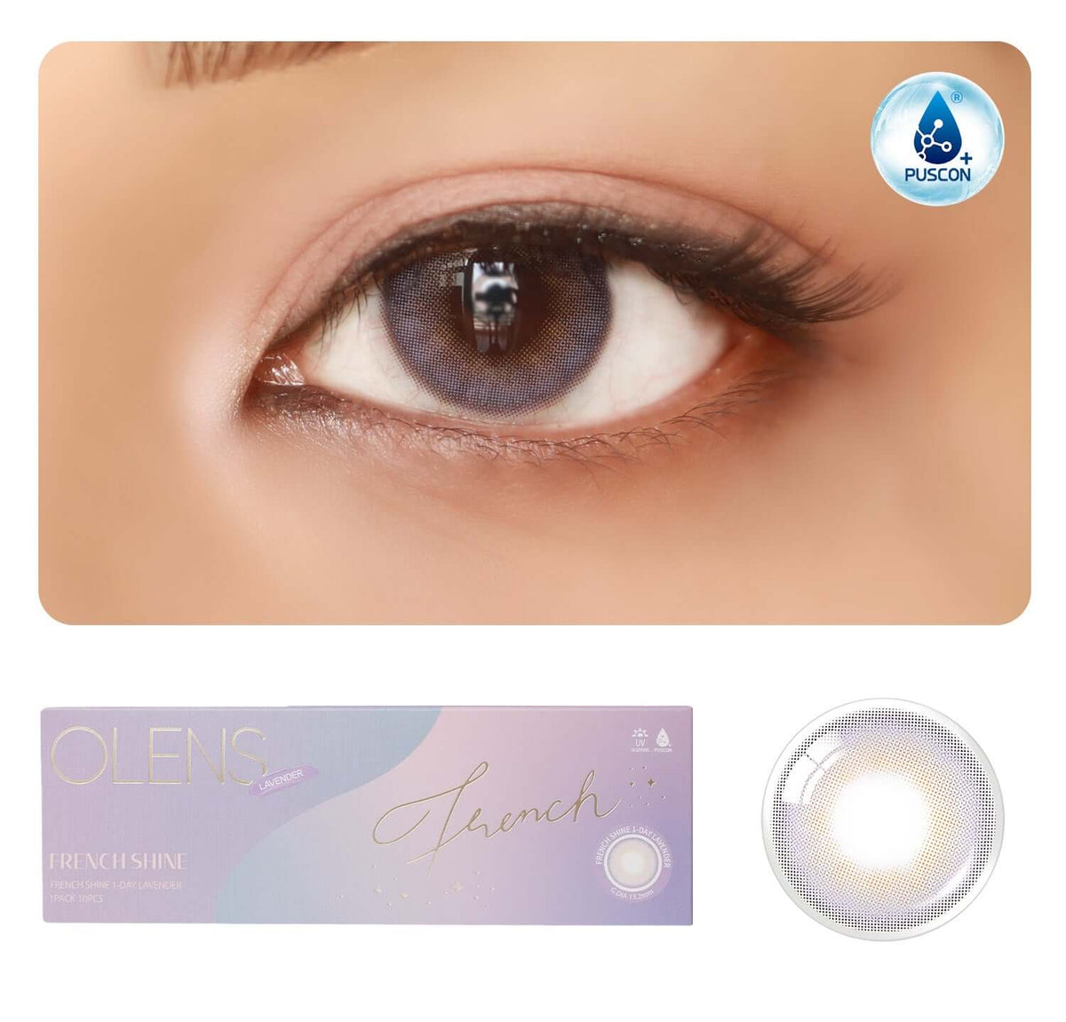 colored contact lenses OLENS French Shine Lavender ( 1 Day )