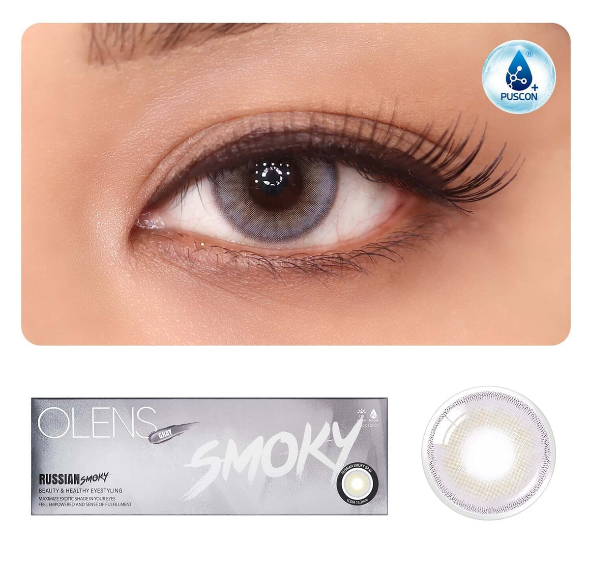 colored contact lenses OLENS Russian Smoky Gray ( 1 Day )