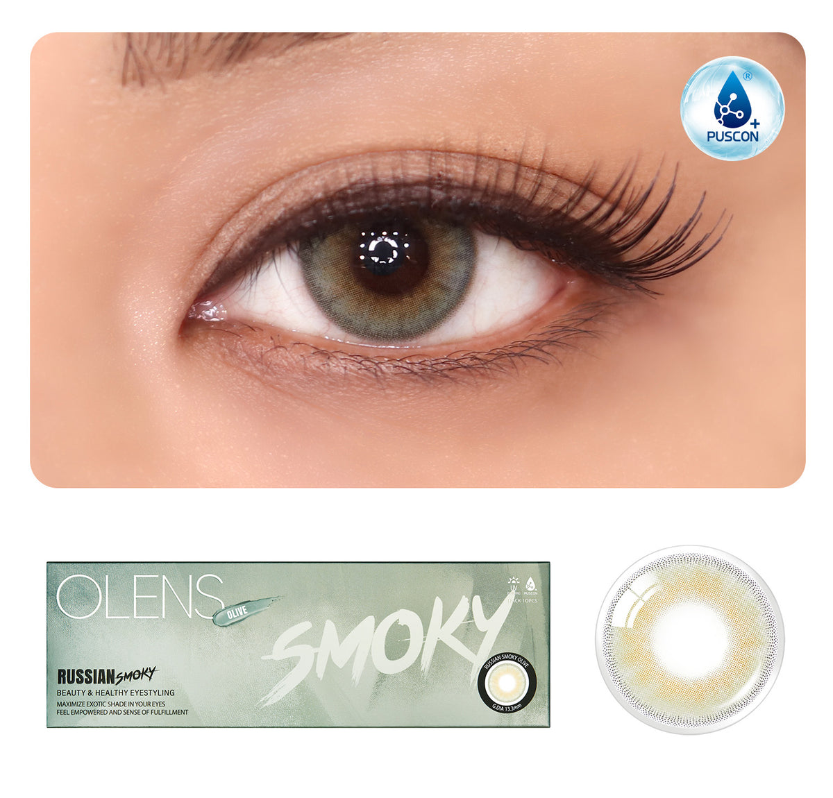 colored contact lenses OLENS Russian Smoky Olive ( 1 Day )