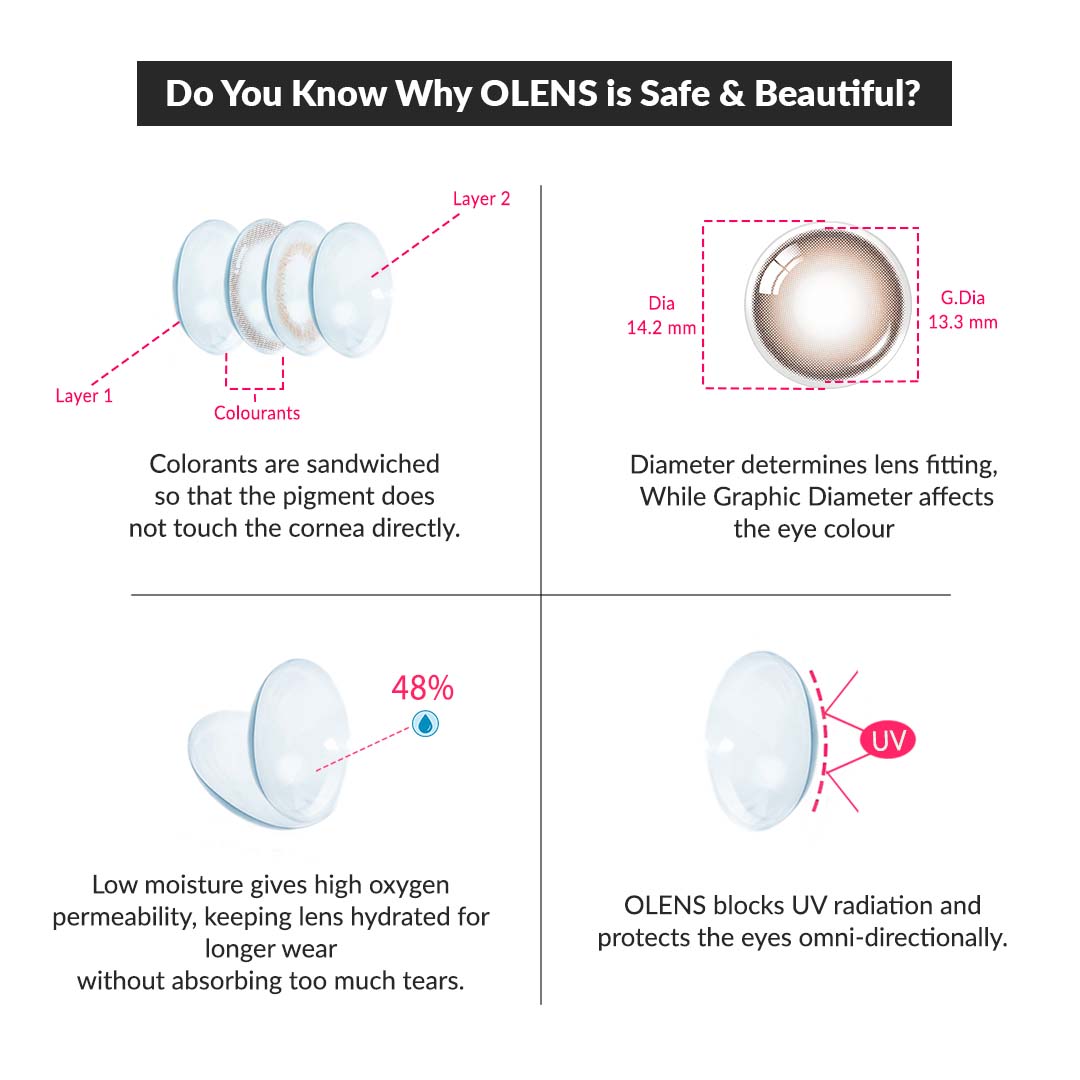 colored contact lenses OLENS Mood Night Brown ( 1 Day )