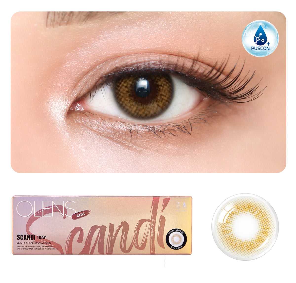 colored contact lenses OLENS Scandi Hazel ( 1 Day )